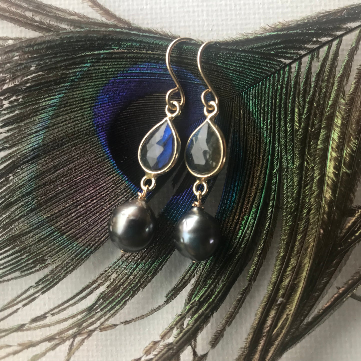 Labradorite + Momi Earrings